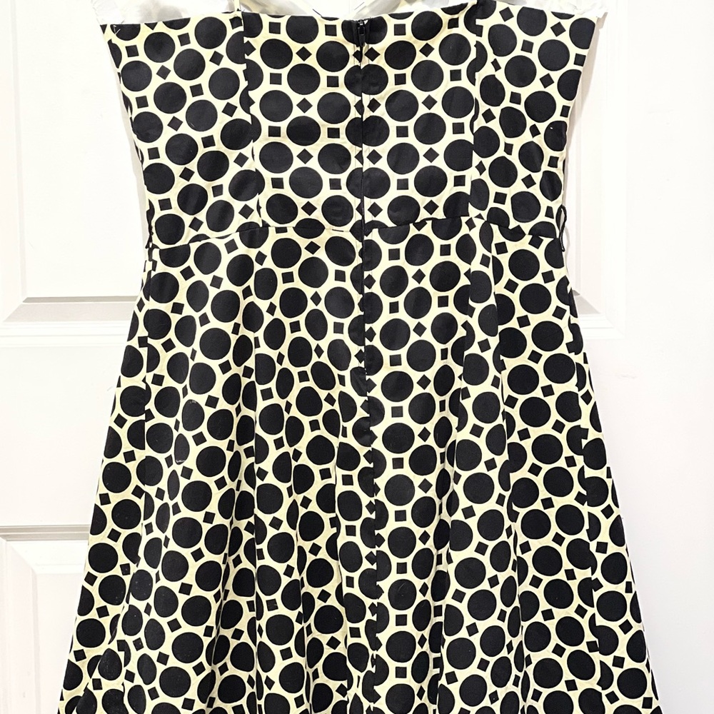 Summer Spaghetti Straps Black Polka Dot Cream w/built bra Dress SZ 13